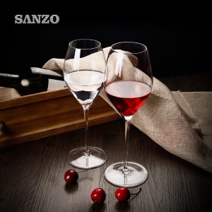 Bicchieri da vino rosso nero SANZO Bicchieri con gambo in cristallo senza piombo realizzati a mano senza piombo Diamante