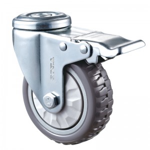 Medium Duty: alloggiamento cromato con ruota in TPE Diamand grigia