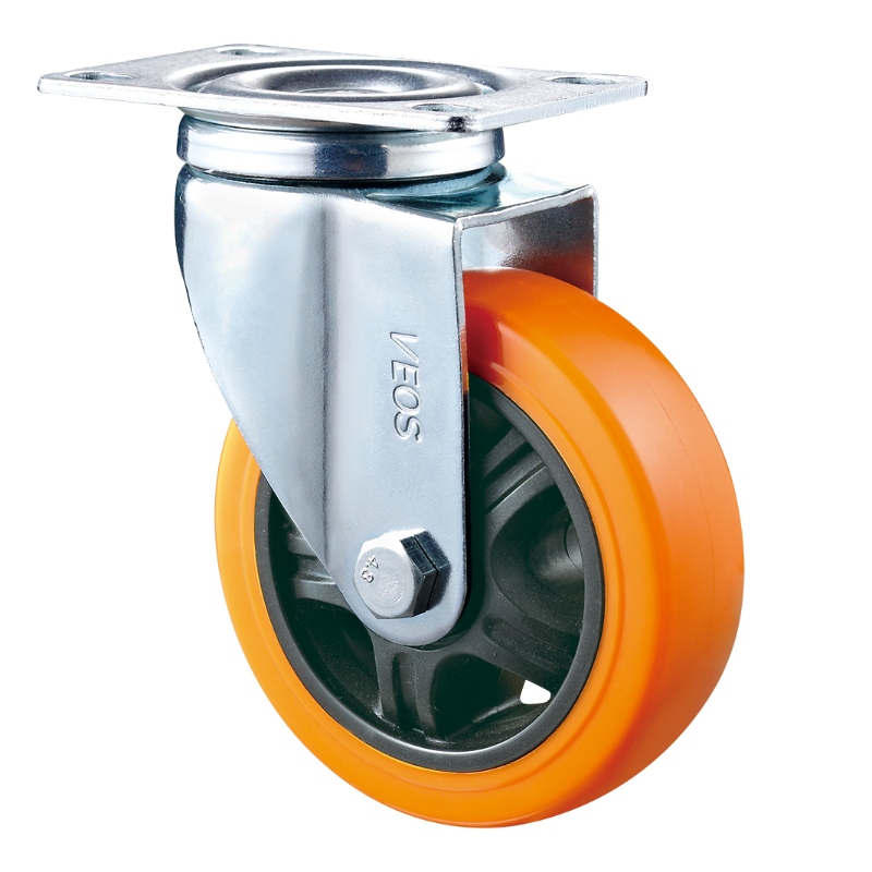 Medium Duty - Alloggiamento cromato con ruota in TPE arancione17