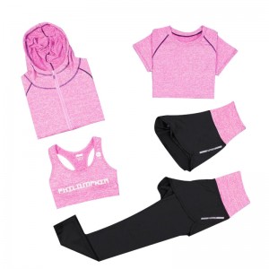 FDMF001- Tute sportive da donna 5 pezzi Fitness Yoga da corsa Tute sportive
