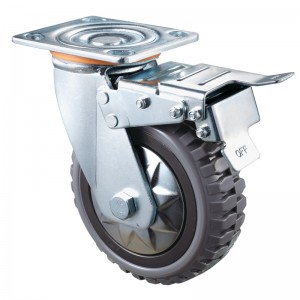 Heavy Duty: alloggiamento cromato con ruota in TPE marrone