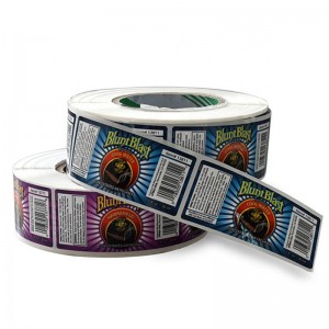 Etichetta adesiva per prodotto di stampa autoadesiva personalizzata, adesivo per etichette in carta per stampante con stampa adesiva