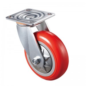 Heavy Duty: alloggiamento cromato con ruota in TPE rossa3