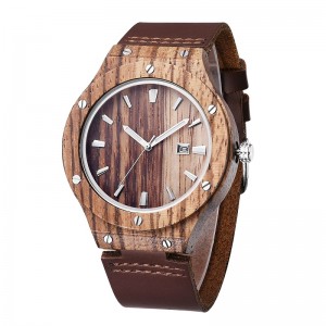 Orologi da uomo in legno di acero di design con cinturino in morbida pelle Orologio giapponese con movimento giapponese