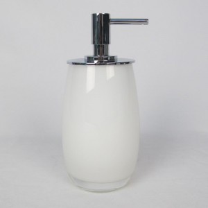 Set accessori bagno in vetro bianco