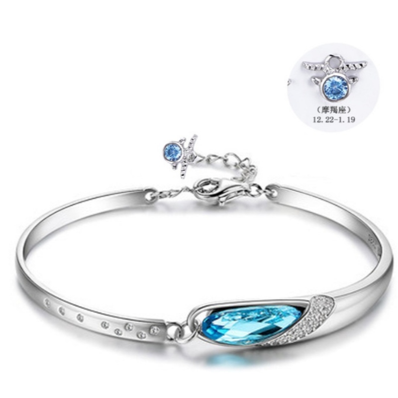 Bracciale da donna in argento sterling 925 con zirconi cubici e zirconi 101