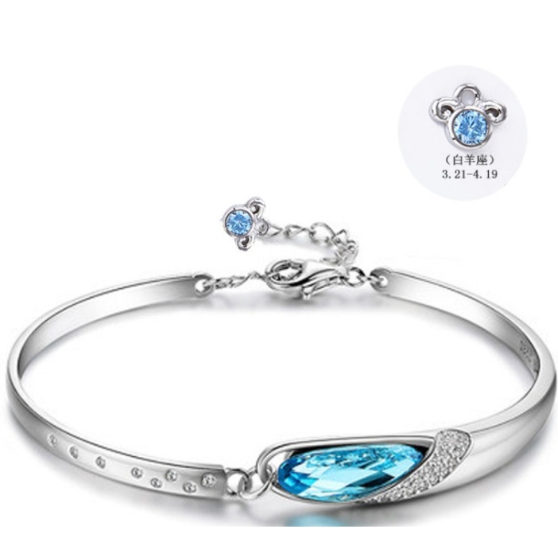 Bracciale da donna in argento sterling 925 con zirconi cubici e zirconi 101