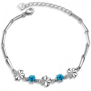 Bracciale rigido donna in zaffiro con zirconi