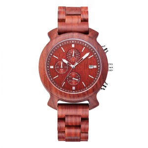 Cinturino per orologio in legno personalizzato con cinturino in pelle di sandalo nero da uomo elegante da viaggio a mano