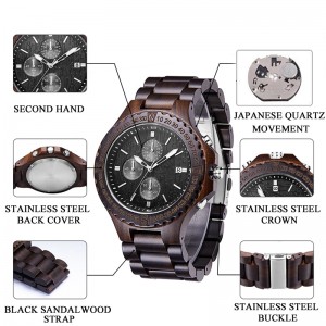 Orologio da polso maschile sportivo da donna semplice orologio sportivo in legno