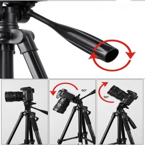 Tripode video leggero con meccanismo antiriflesso KINGJOY VT-860 con testa a tre vie