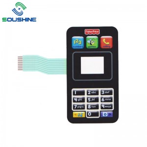 Tastiera a membrana a 6 pulsanti in rilievo OEM di alta qualità con connettore