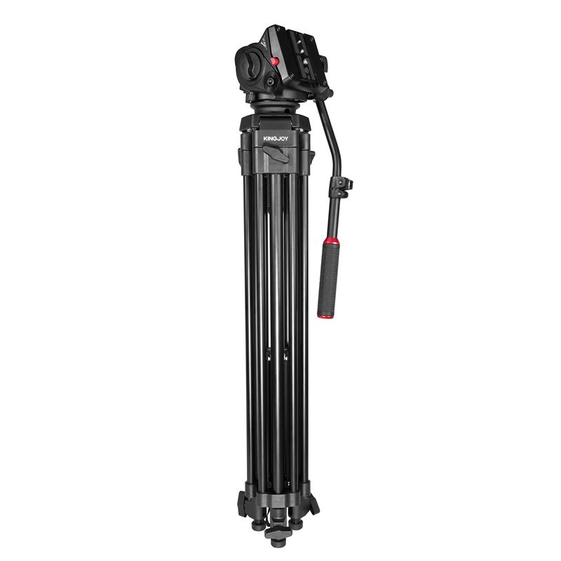 Tripode video professionale KINGJOY a 3 sezioni VT-2100L con testa di smorzamento del fluido VT-3530 per videocamera