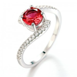 Anelli di fidanzamento per donne Anelli cubici di zirconia ametista Anelli rubini Anelli promettenti