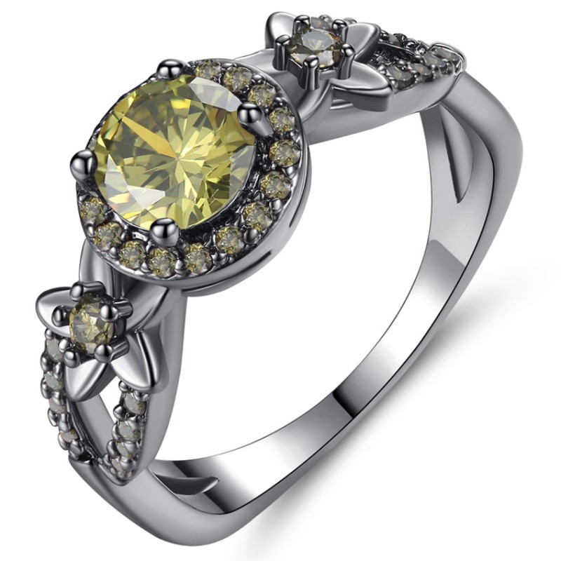 Anelli in oro nero anelli da donna con ametista rubino giallo rubino anelli in argento sterling 925 platino bianco anelli in oro gioielli con pietre preziose