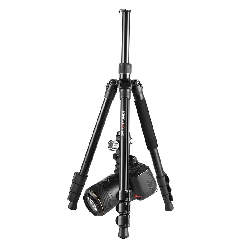 KINGJOY G555 Kit monopiede per treppiede con fotocamera Flip Lock da 61,5 pollici / 156 cm, treppiede portatile leggero con testa a sfera panoramica a 360 ° + 1/4 