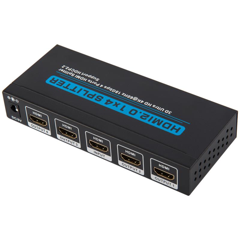 Supporto splitter V2.0 HDMI 1x4 3D Ultra HD 4Kx2K @ 60Hz HDCP2.2