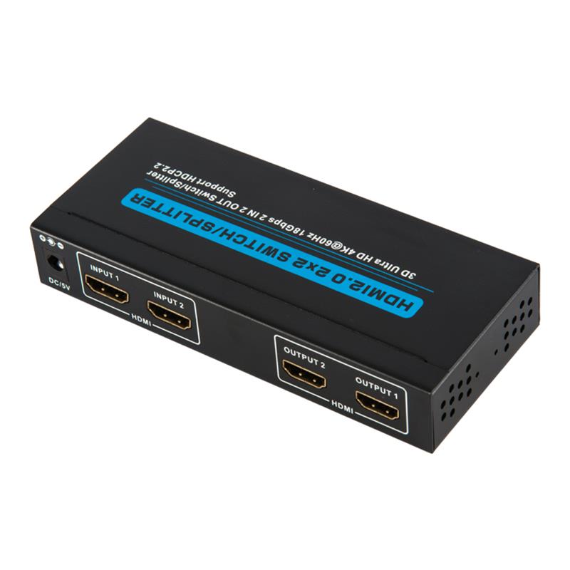 Supporto interruttore / splitter HDMI 2x2 V2.0 3D Ultra HD 4Kx2K @ 60Hz HDCP2.2