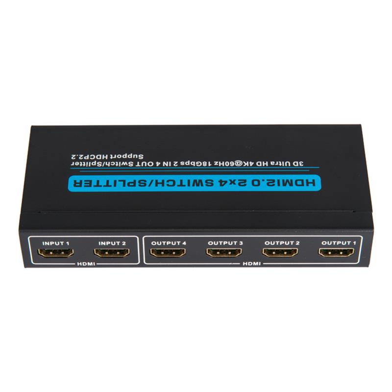 Supporto interruttore / splitter HDMI 2x4 V2.0 3D Ultra HD 4Kx2K @ 60Hz HDCP2.2
