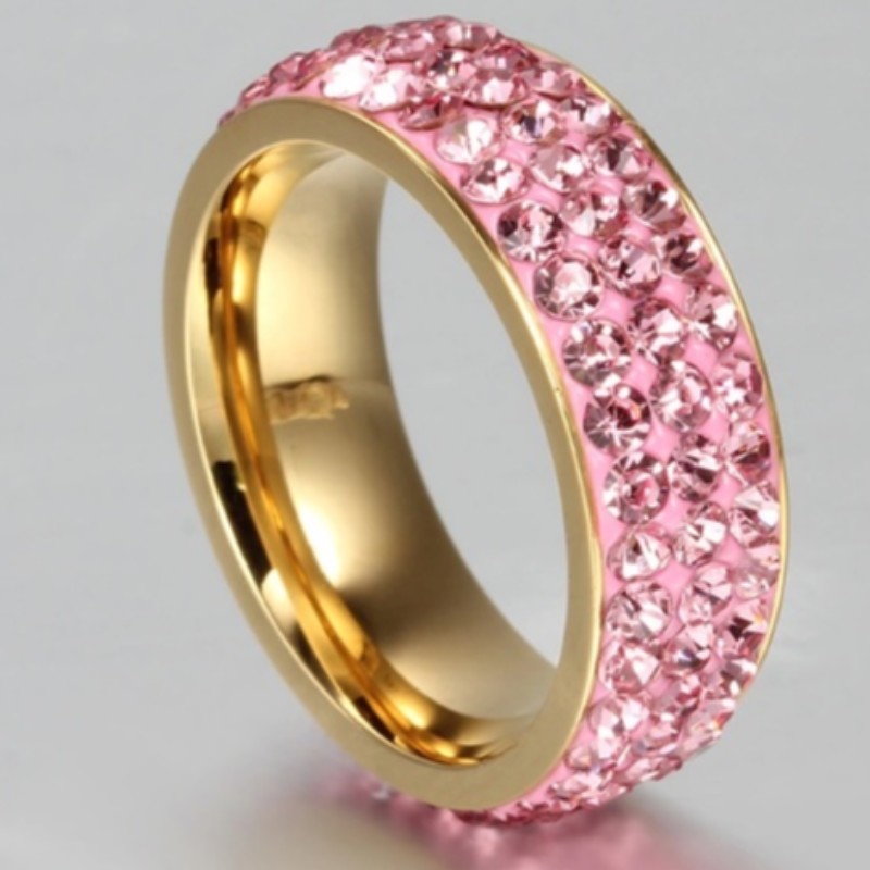 Anelli a fascia di cristallo anelli d'oro anelli d'argento in oro rosa anelli rosa blu