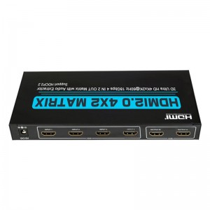 Supporto matrice HDMI 4x2 V2.0 Ultra HD 4Kx2K @ 60Hz HDCP2.2 18 Gbps con estrattore audio