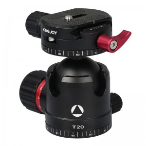 Testa a sfera a basso profilo Kingjoy T20 con piastra panoramica a sgancio rapido