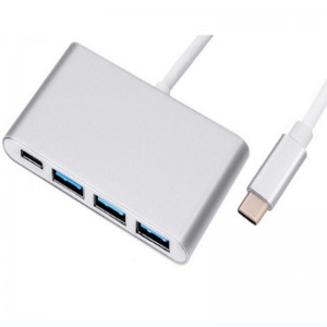 Adattatore hub USB da Tipo C a USB 3.0x3 + Tipo C 4 in 1
