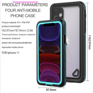Migliore idroresistente iPhone 11 caso casi a prova di vita a basso costo per iphone 11 wterprova disco per iphone (blue) con copertura posteriore trasparente