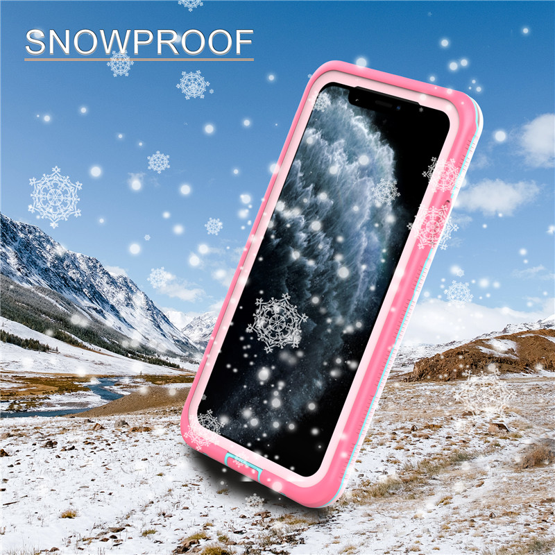 Custodia impermeabile custodia antipolvere iphone 11 pro max custodia drycase impermeabile per cellulare (rosa) con cover posteriore trasparente