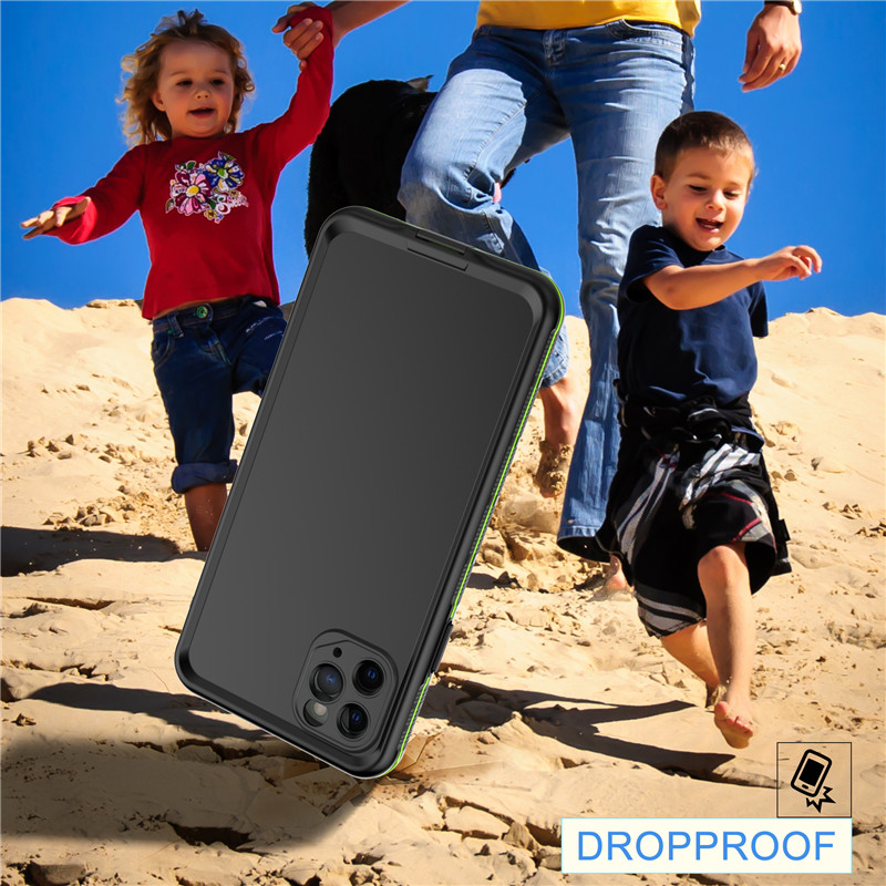 Top waterproof iphone case iphone 11 pro gre contenitore a prova d'acqua (nero) con copertura di colore solido