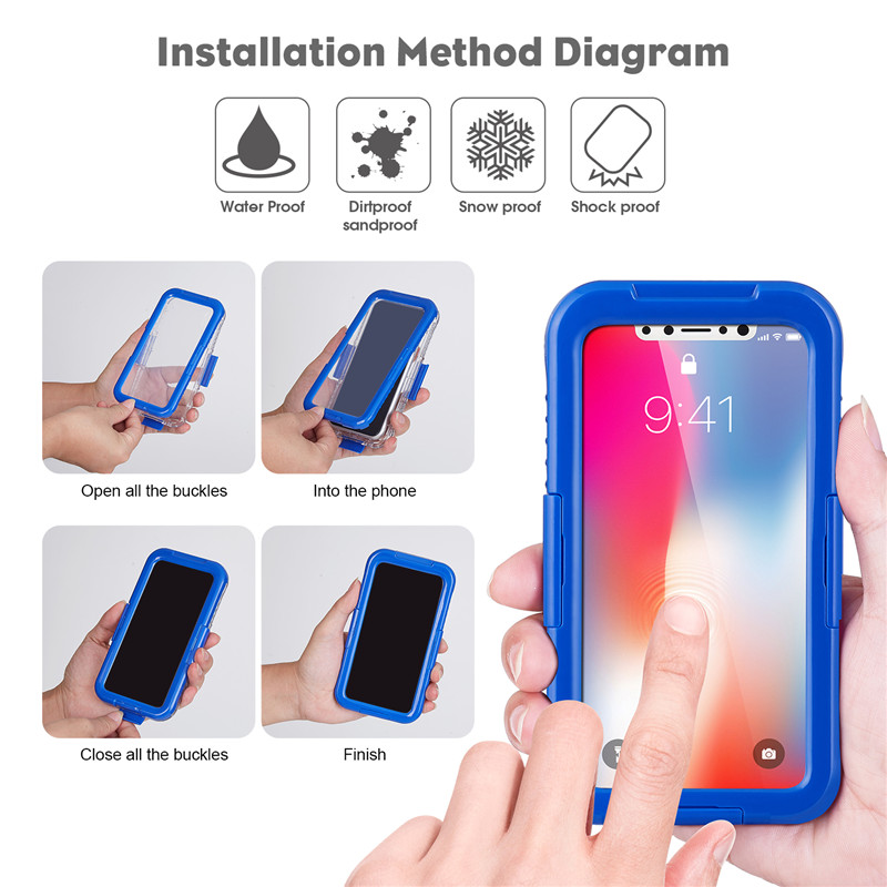 IP68 custodia iPhone migliore custodia a prova d'acqua per il caso iphone XS a prova d'acqua superiore (blu)