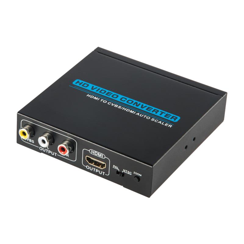 CONVERTITORE HDMI TO CVBS / AV + HDMI Scaler automatico 1080P