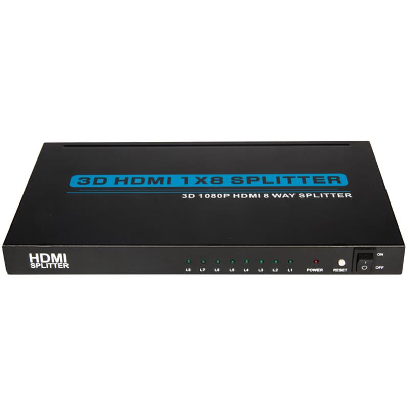 Supporto 8 porte HDMI 1x8 Splitter 3D Full HD 1080P