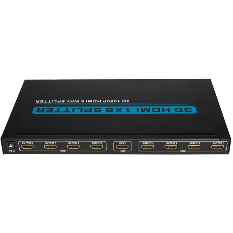 Supporto 8 porte HDMI 1x8 Splitter 3D Full HD 1080P