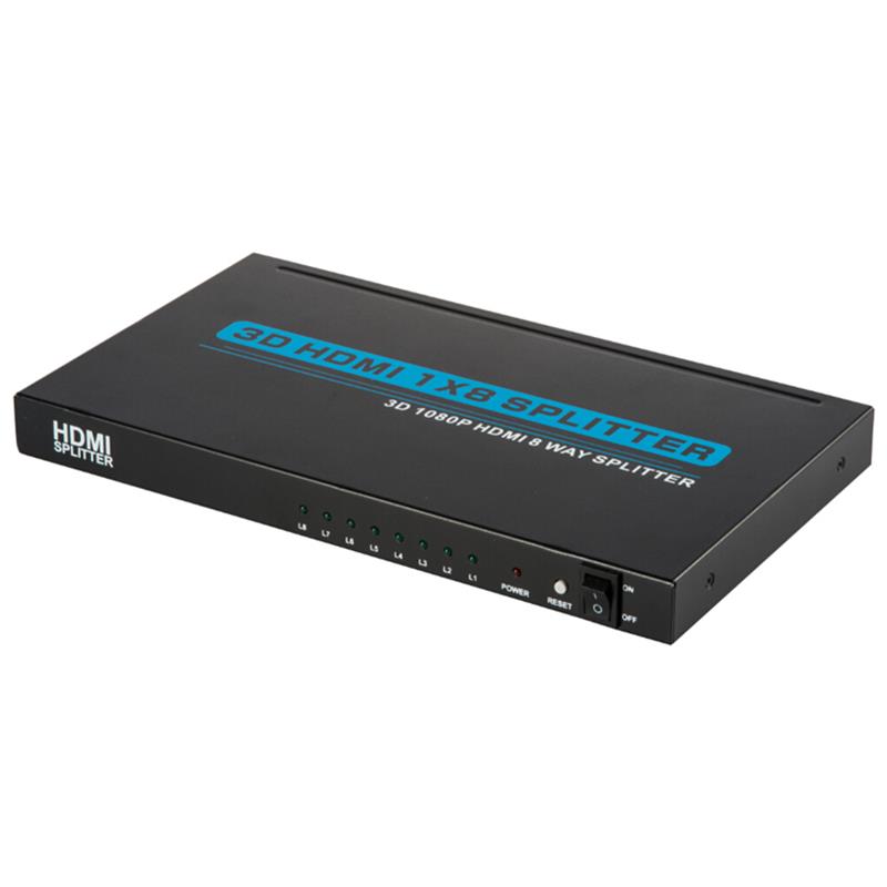 Supporto 8 porte HDMI 1x8 Splitter 3D Full HD 1080P