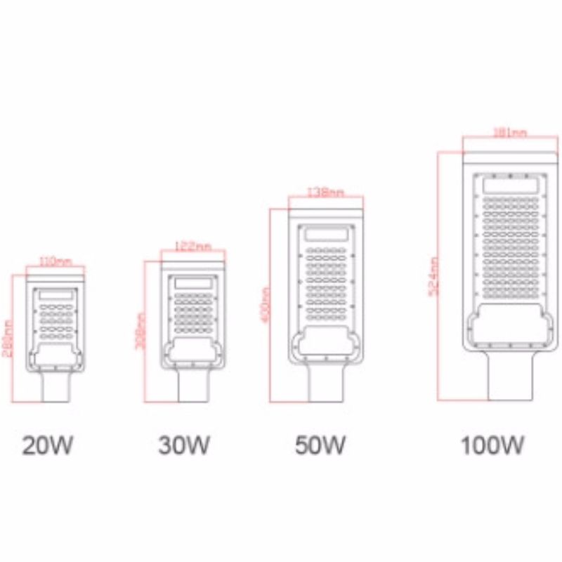 luce stradale guidata 20w 30w 50w 100w