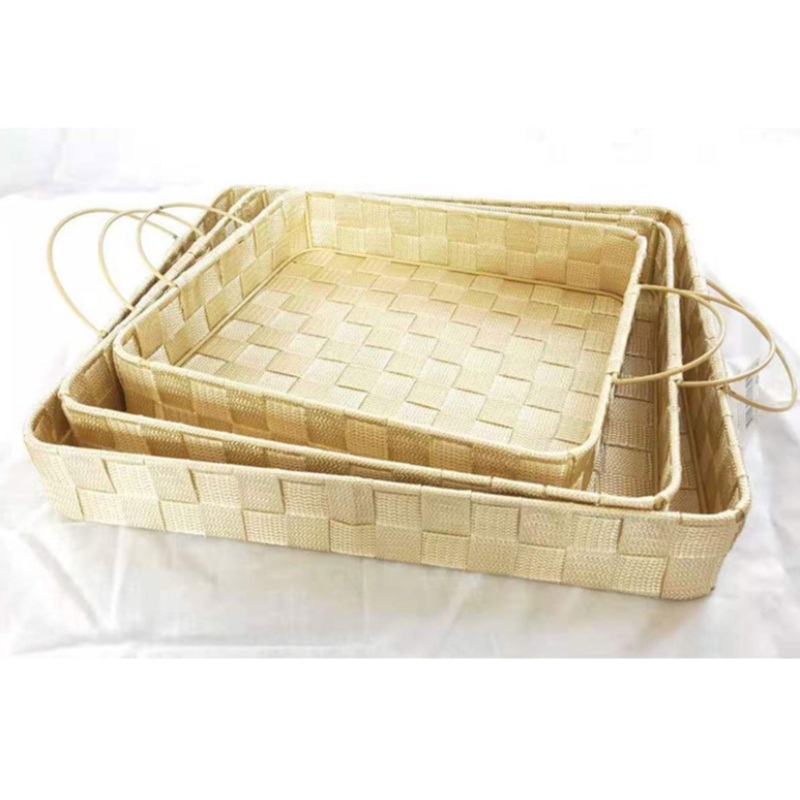 Cestino in tessuto con manici