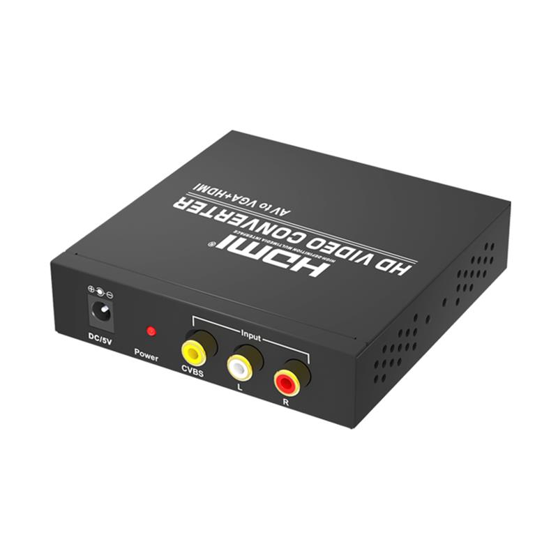 Convertitore da AV a VGA + HDMI Up Scaler 720P / 1080P