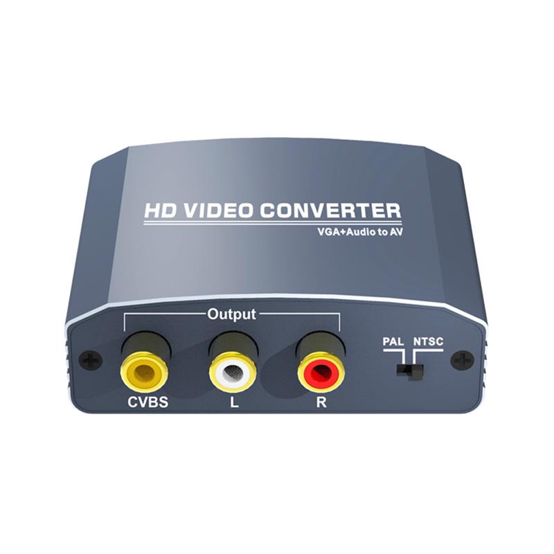 Supporto VGA + Stereo Audio to AV Converter 1080P