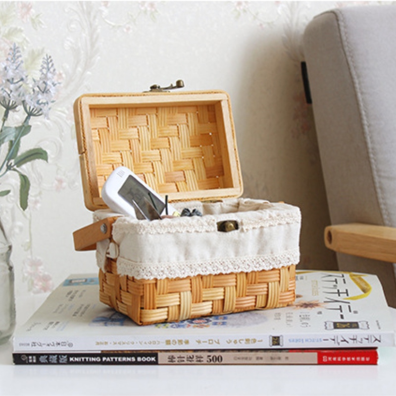 Cestino in legno con coperchio