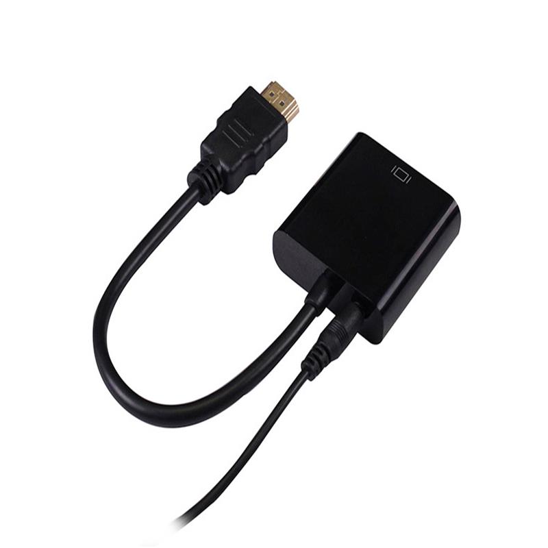 1080P HDMI a VGA 15cm Cable con 3.5mm audio bianco/nero colore