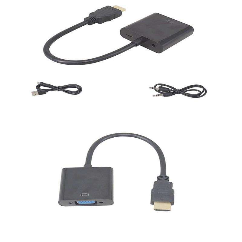 1080P HDMI a VGA 15cm Cable con audio 3.5mm, Micro USB per ricarica