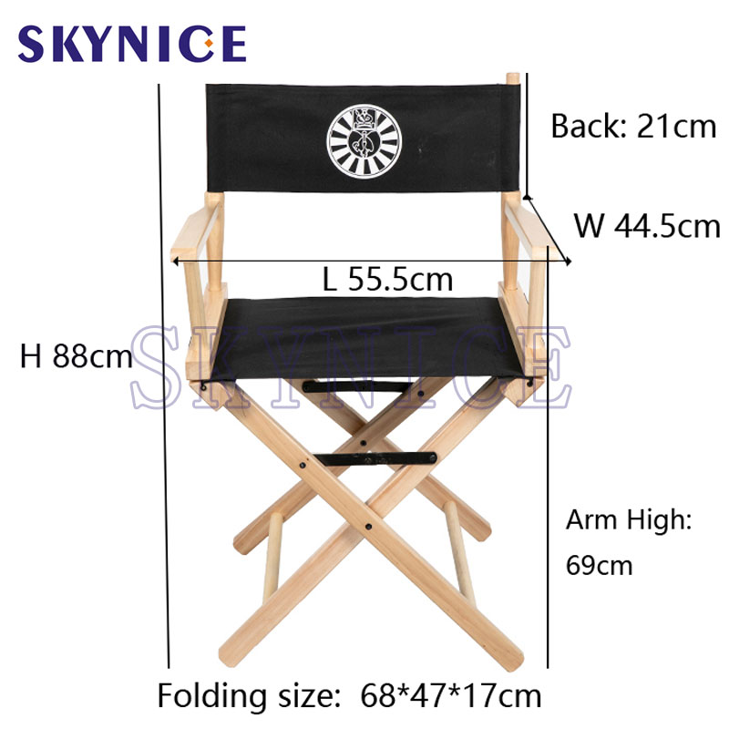 Natural frame Custom Wooden Folkeble Director Chair with LOGO