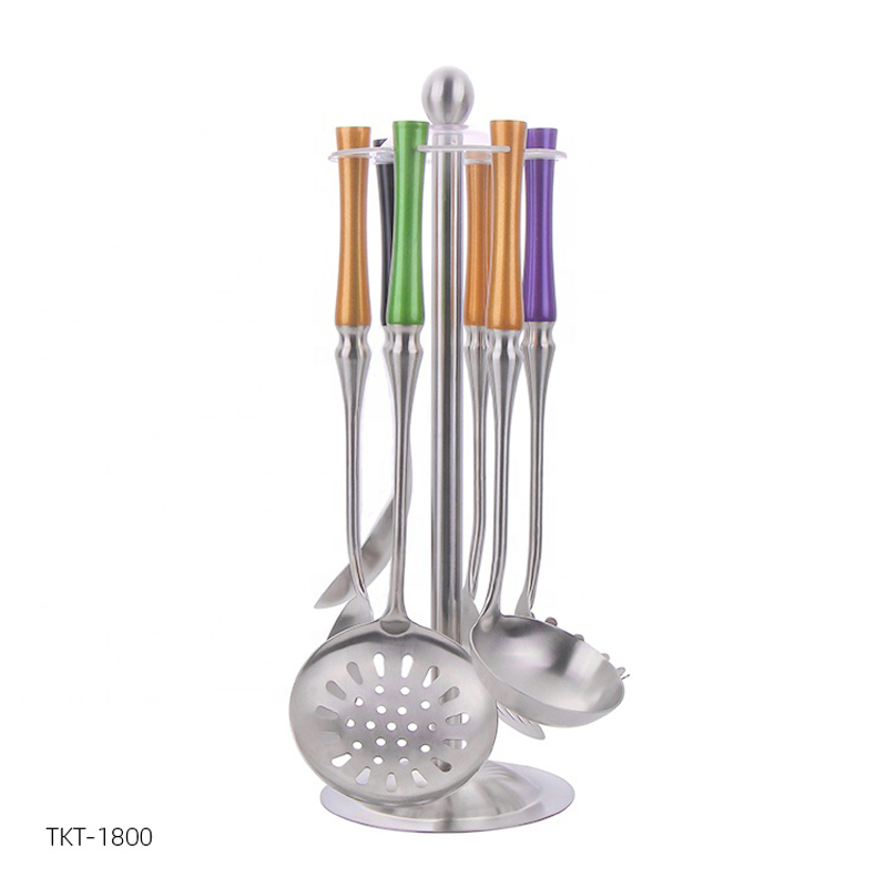 Set di utensili da cucina in acciaio inossidabile Set di utensili da cucina con supporto