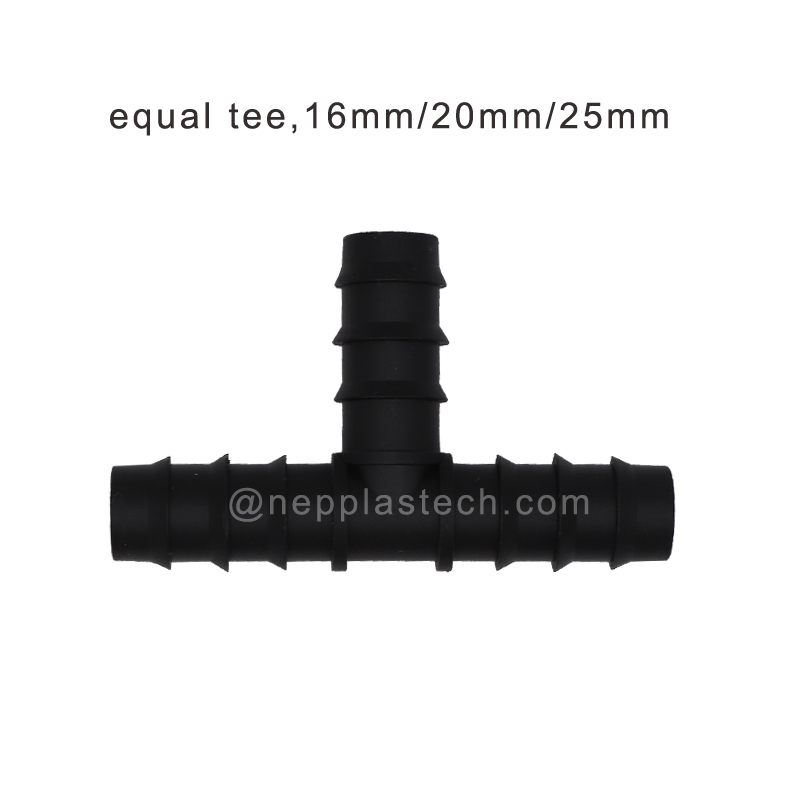 tee spinato del tubo 25mm del sistema di irrigazione automatica solare del PE, connettori della sbavatura del gomito del tubo del PE di 20mm, connettori diritti del tubo del PE di 16mm