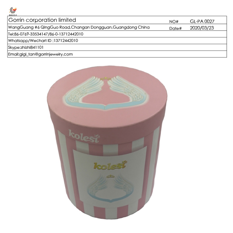 GL_PA0027 scatola tubo tondo fiore scatola di cartone per bambini vestito