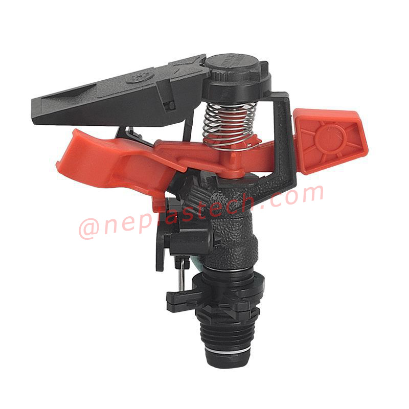 Irrigatori a impulso per terreni agricoli in plastica da giardino con regolazione della distanza e angolo di spruzzo controllabili