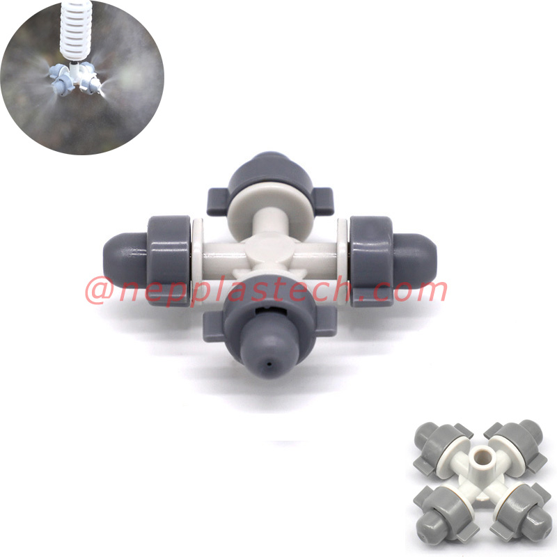 Nebulizzatori per nebulizzazione e umidificazione per nebulizzazione a croce per atomizzatori Irrigazione a risparmio idrico Irrigatore a micro nebulizzazione
