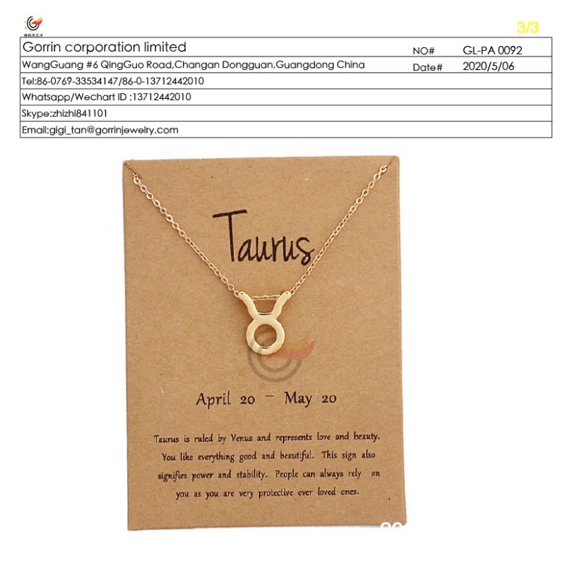 Scheda collana Gl-PA0092