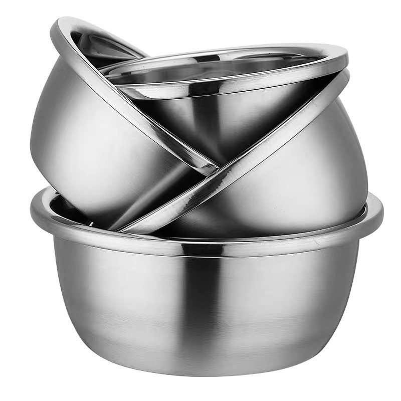 Kitchen Tool Stainless Steel 201/304 Solid and Durable Basin Thin Edge Basin Salad Mixing Bowl